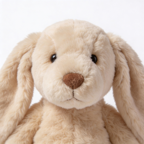 Edgar Garre Jouet interactif en peluche pour chien avec papier bruissant et couineur pour chiots ou chiens de petite et moyenne race – Lapin mignon (Beige), Taille S