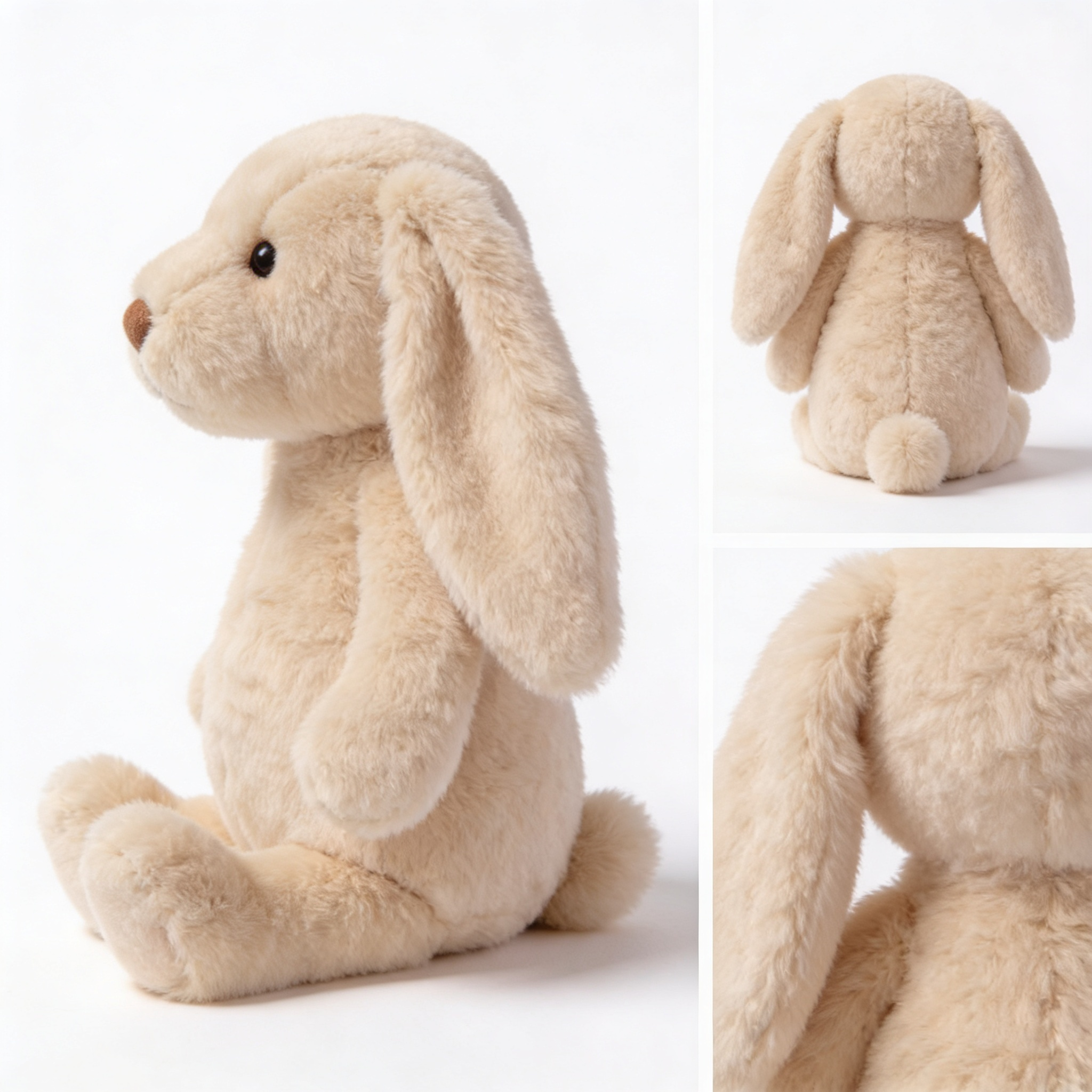 Edgar Garre Jouet interactif en peluche pour chien avec papier bruissant et couineur pour chiots ou chiens de petite et moyenne race – Lapin mignon (Beige), Taille S